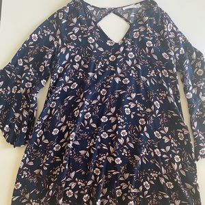 Floral Print Hi Low Mini Dress